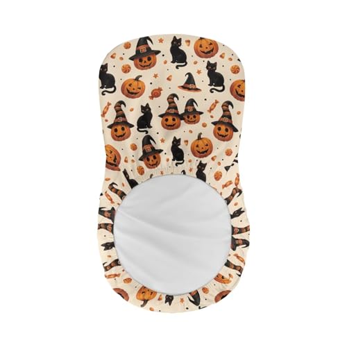 Image of Bar Stool Covers with Backs Halloween Black Cat Pumpkin Dust Proof Bar Stool Chair Covers Dining Room Square Swivel Barstool Chair Seat Set of 2