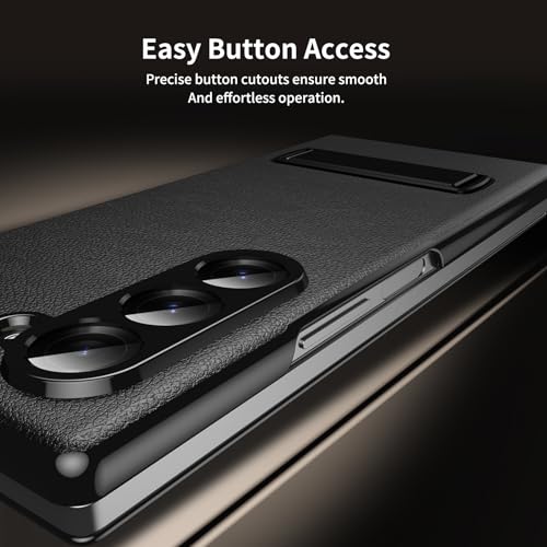 Image of for Samsung Galaxy Z Fold 8 Ultra Magnetic Flip Folding Case, Multi-Angle Bracket, High Classy Luxurious Business Leather, Full Body Hinge Protective Slim Cover.(Black)