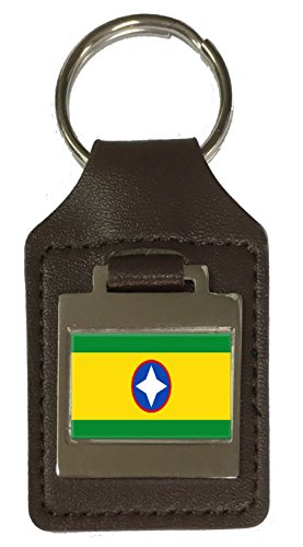 Porte-clés en cuir cadeau drapeau Bucaramanga Colombie pour homme femme