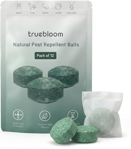 Spider & Rodent Repellent Balls | Activated with Ginger Oil & Peppermint Oil - Humane & Pet Safe Pest Repellent Balls for Rodents Spiders and Cockroaches - Indoor and Outdoor Use (Pack of 12)