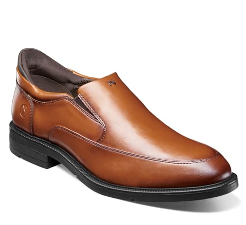 Nunn Bush Men's KORE EZ Hero Moccasin Toe Slip-On Slip Resistant Easy-On and Easy-Off Lightweight Loafer, Cognac, 11 Medium