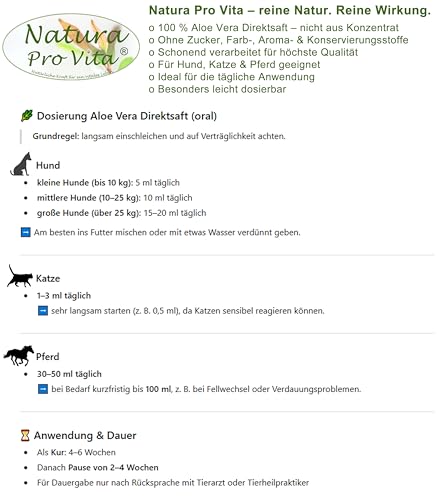 Aloe Vera Pferd Premium Direktsaft aloinfrei zuckerfrei vegan Aloevera Saft aus dem Innengel der Aloe Vera 1L Glasflasche