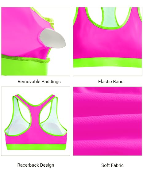 Image of Holipick Women's Sports Bra Bikini Tops Racerback Swim Top Scoop Neck Bathing Suits Top Modest Padded Crop Tops Swimsuit Only