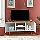 BAÏTA Lyna TV-Schrank Eckschrank – Dekor Weiß und Eiche – Industrie-Stil – L 115 x T 55 x H 53,5 cm