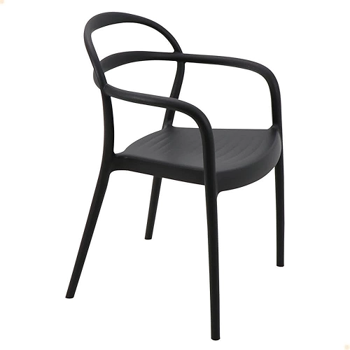 Cadeira Tramontina Sissi ECO em Polipropileno e Fibra de Vidro com Braços Preto