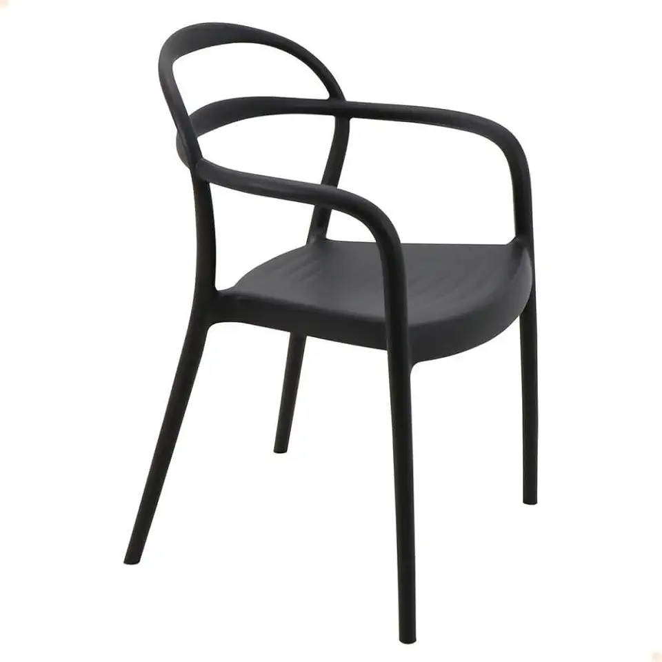 Cadeira Tramontina Sissi ECO em Polipropileno e Fibra de Vidro com Braços Preto