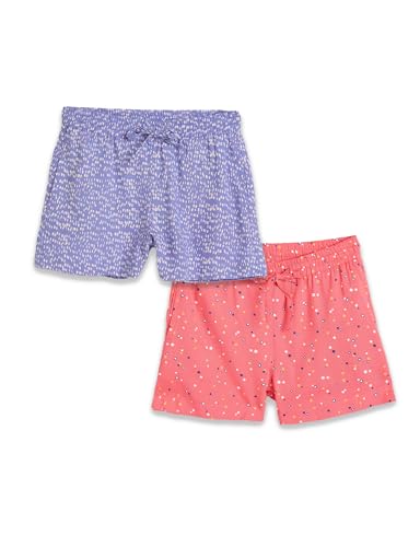 Image of Amazon Brand - Symbol Girls Flared Fit Printed Rayon Shorts | Elasticated Waistband | Age 2-14 Years