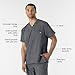W123 Men's V-Neck Scrub Top Pewter