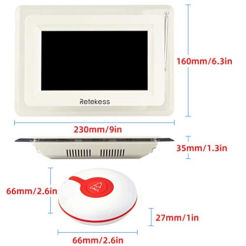 Retekess T114 Caregiver Pager,Wireless Calling System,15 Level Volume,10 Waterproof Alert Call Button For Restaurant,Clinic,Hospital,Hotel,Cafes,Club #TOP5