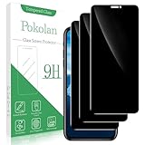 Pokolan [3 Pack Privacy Screen Protector for iPhone 11/ iPhone XR Anti Spy Tempered Glass Film, Full Coverage, Bubble Free, Case Friendly