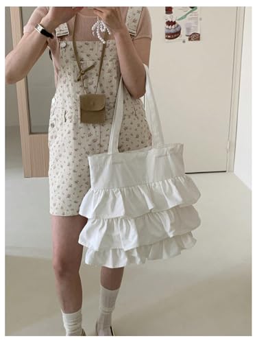 Bolso Tote de Lona con Volantes para Mujer miniatura 3