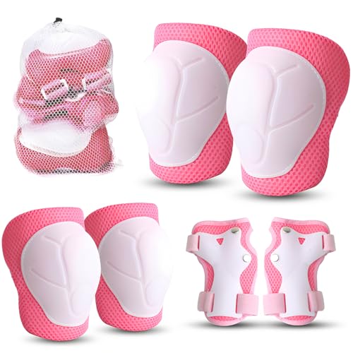 Kit De Protection Hovineumoo 6 Pièces – Genouillères, Coudières, Protège-poignets – Coque ABS, Mousse EVA – Réglable – Pour Patins, Skate, Vélo, Trottinette