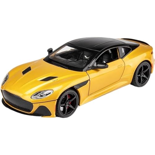 Image of DEUSON ECOM 1:24 Big Aston Martin Toy Car Diecast Model Alloy Diecast Metal Cars with Sound Light Pullback Openable Door Toy Car for Kids Best Gifts Toys for Boys, Yellow