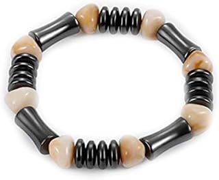 HELLOYOUNG 1Pcマグネットブレスレットブレスレットハンドチェーンラウンドヘマタイト磁気ストーンジュエリーヘルスケアその他(ウェルネス&リラクゼーション) (TYPE 15)