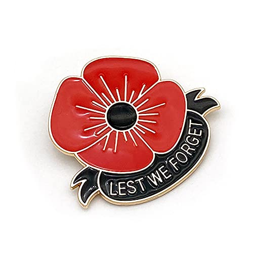 Image of Red Poppy Brooches for Women Lest We Forget Poppy Flowers Brooches Pins Memorial Remember Poppy Lapel Pin Remembrance Day Badge Pins Memorial Day Gifts Veteran's Day Remembrance Day Jewellery