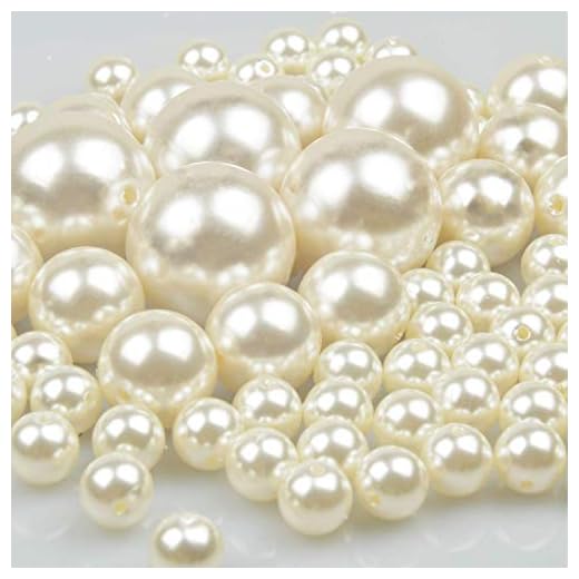 Élégant Perle Bijoux 70 pcs Plastique Perle de pour les Décoration de noël/Vase mariage/les DIY Bijoux Colliers/ Mariage/fête d'anniversaire/Décoration de la maison(Ivoire)
