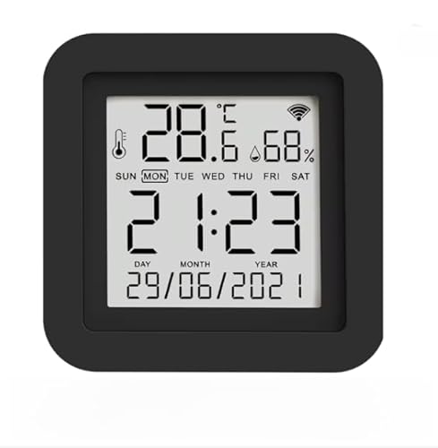 Gettimore Sensor de temperatura y humedad con mando a distancia por infrarrojos WiFi, automatización inteligente del hogar para aparatos de TV AC, compatible con Alexa y Google Home, 65 x 65 cm, color Gettimore Sensor de temperatura y humedad con mando a distancia por infrarrojos WiFi, automatización inteligente del hogar para aparatos de TV AC, compatible con Alexa y Google Home, 65 x 65 cm, color