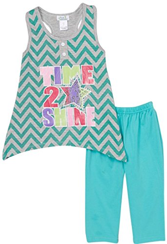 Image of ToBeInStyle Girl's Sleeveless Tank Top & Leggings 2 Piece Outfit Casual Dress Style Set