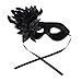 HKSICHENGKEJI Women Halloween Party Feather Mask Fashion Half Face Mask Blindfold Mask Halloween Cosplay Feather Decoration