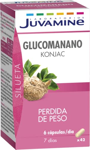 JUVAMINE - Glucomanano Konjac - 42 Cápsulas - Pérdida de Peso - Ayuda a Controlar el Apetito - Mejora la Digestión - Konjac - Piña - Programa de 7 Días