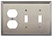 BRASS Accents M02-S2580-609 Classic Steps Collection 6.6875" Two Switch and One Outlet Triple Combo Cover, Antique Brass Finish
