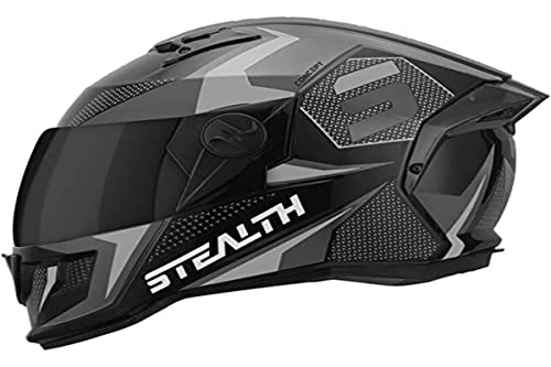 Capacete Fechado Stealth Concept 58 Viseira Fumê Preto/Cinza