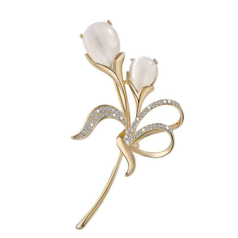mastyle Tulip Shape Thin Zircon Lightweight Anti Light Pin Brooch For Cloth Accessories-picture-41
