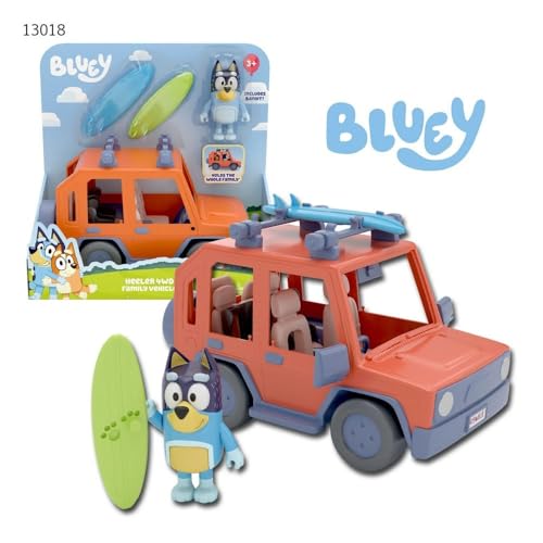Bluey: Heeler Family Car with Bandit Figure: 1 Vehicle with Space for 4 Figures - Official Bluey Collectible Item
