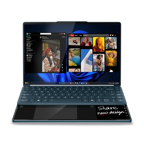 Lenovo Yoga Book 9i AI Laptop | 2x14'' 2.8K WQXGA OLED Toch Display | Intel Core Ultra 7 | 32GB RAM | 1TB SSD | Intel Arc 140T Graphics | Windows 11 Home | QWERTZ | Tidal Teal | 3 años Premium Care