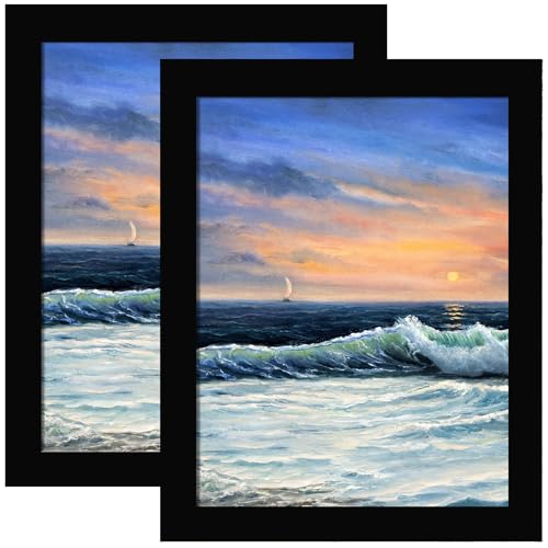 Image of LUCKYLIFE 8x10 Picture Frame Black for Wall Mounting or Tabletop Display, 2 Pack