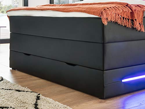 Boxspringbett 120×200 Wonello mit Bettkasten und LED-Beleuchtung