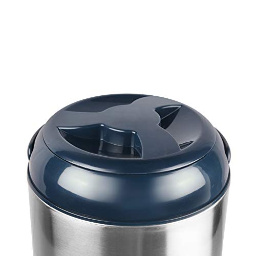 Image of CELLO Jaguar Vacuum Insulated Thermos Water Jug for Kitchen 10 Litre Blue | Easy to Fill & Clean Wide Mouth, Press and Pour Tap Double Wall Hot and Cold Stainless Steel Water Jug for Picnic and Office