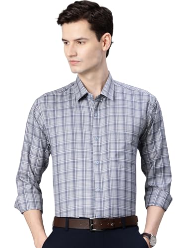 Image of Majestic Man Men's Pure Cotton Slim Fit Checkred Full Sleeve Classic Collar Everyday Formal Shirt