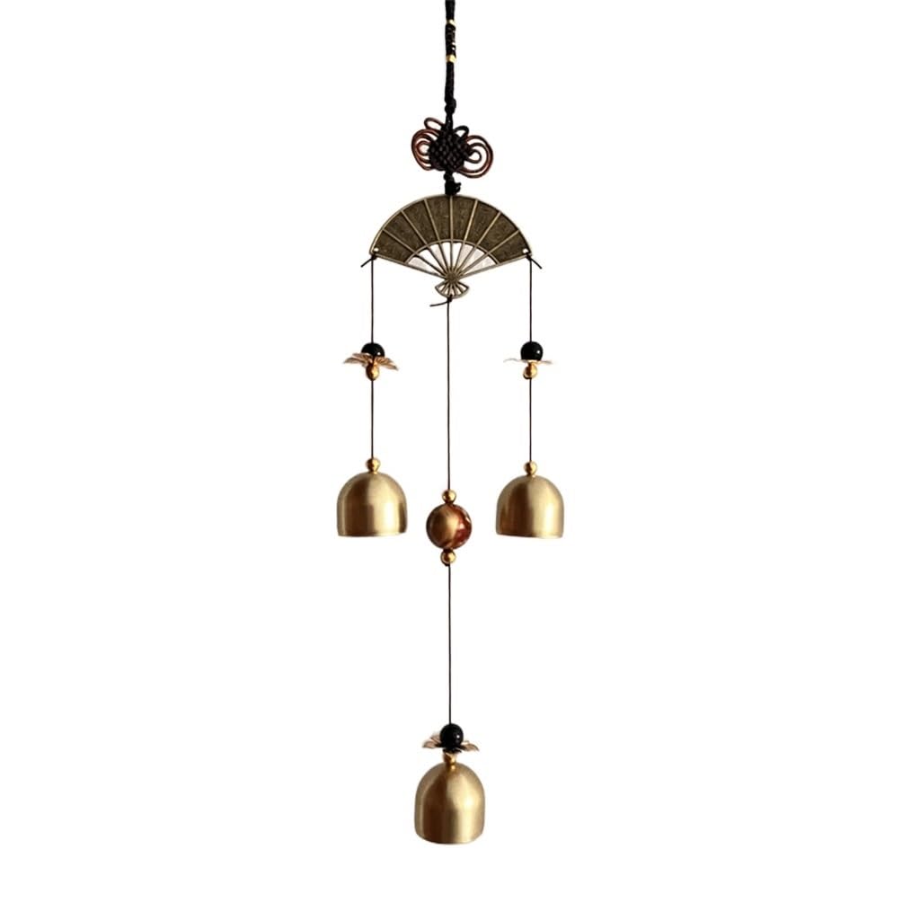 Carillon éolien ethnique en alliage style cloche en cuivre pour déco maison