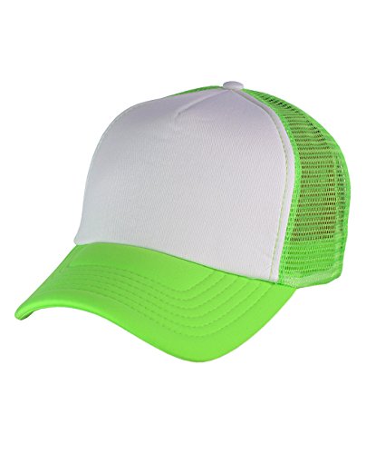 Image of NYFASHION101 Plain Mesh Trucker Hat - Breathable 6-Panel Daily Snapback Cap, Customizable Ideal for DIY Embroidery & Patches