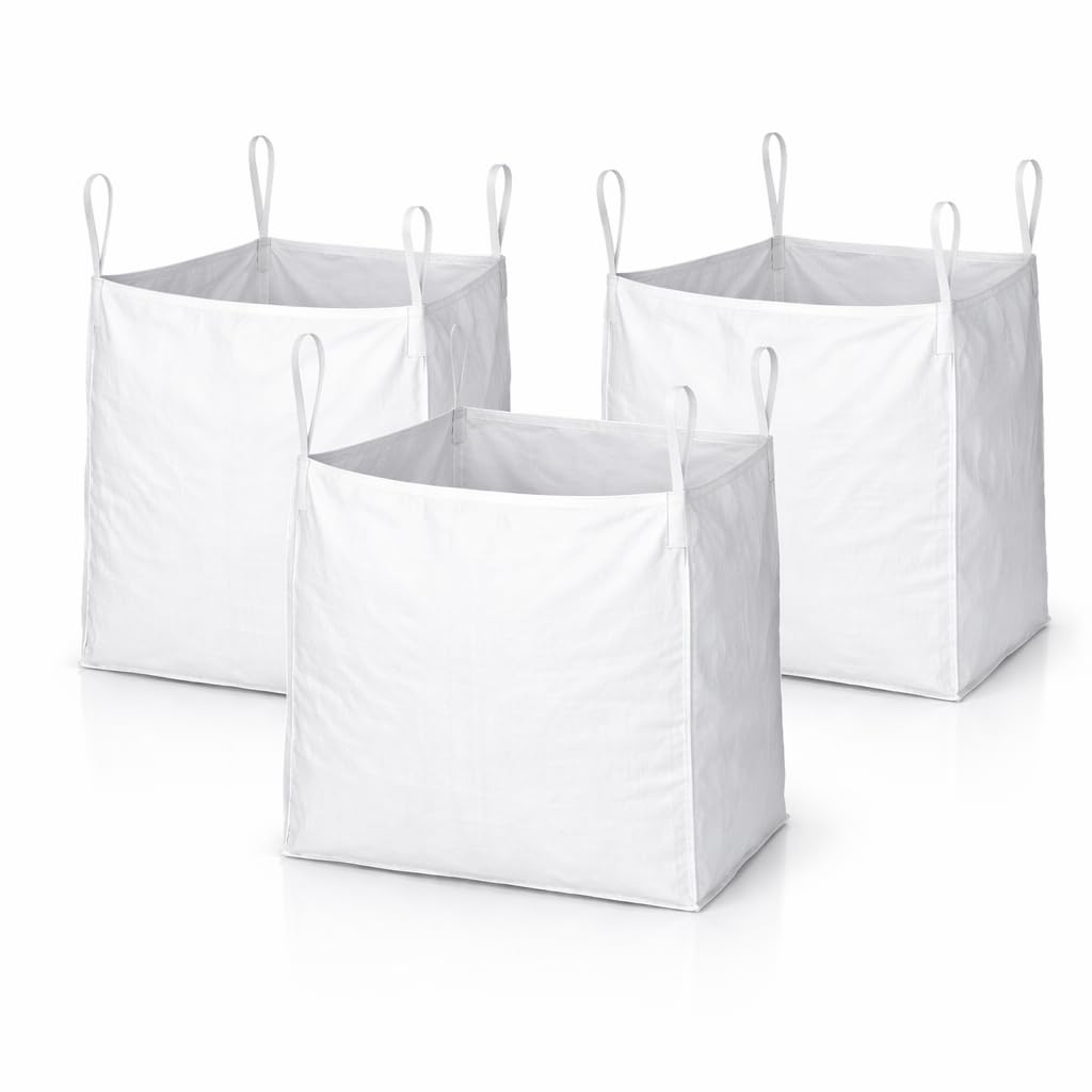1.3 Tonne Bulk Bag – Heavy Duty FIBC Builders Bag with 4 Lifting Loops – Reusable Jumbo Bag for Sand, Gravel, Garden Waste & Aggregate – Open Top, Flat Base (3)