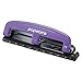 PaperPro 12-SHEET CAPACITY COMPACT THREE-HOLE PUNCH, RUBBER BASE, PURPLE/BLACK, 4 EA