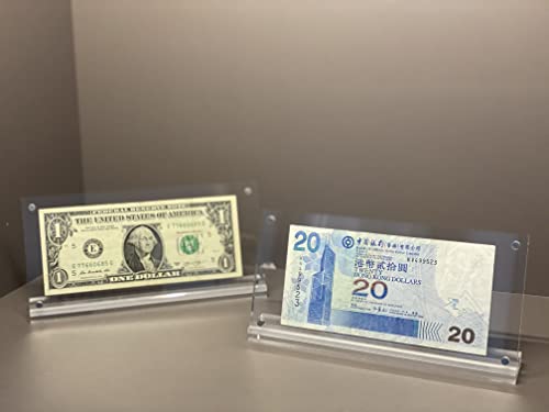 IEEK Acrylic Dollar Bill Display Case Dollar Frame Clear Paper Money Holders Currency Ticket Protector Paper Money Frame for Bill Collectors,7.3 x 3.5 Inch,4 Pack - Thumbnail 5