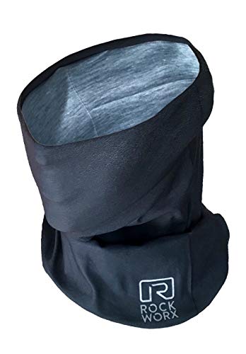 Preisvergleich Produktbild ROCKWORX Tube Bandana - Multifunktionstuch Halstuch Schlauchschal Röhrenschal Maske - Atmungsaktiv Elastisch Stylisch Raw Cut Unisex Dunkelgrau