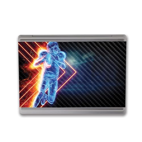 Image of MightySkins Carbon Fiber Skin Compatible with Microsoft Surface Laptop Go 3 (2023) Full Wrap Kit - Glow Football | Protective, Durable Textured Carbon Fiber Finish | Made in The USA