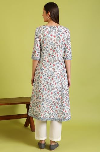Image of W for Woman Women's Cotton Floral Regular Kurtas