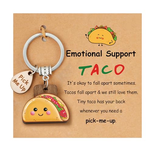 PEALICIOUS Taco Keychain for Girls Inspirational Gifts as Emotional Support