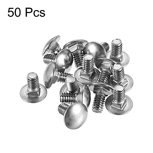 Image of uxcell 1 /4-20x1 /2 Carriage Bolt Round Head Square Neck 304 Stainless Steel 50pcs