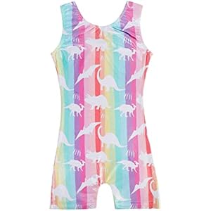 HOZIY Gymnastics Leotards with Shorts for Girls Toddlers Kids Biketard Tumbling Outfits Sparkle Unicorn Leopard Galaxy