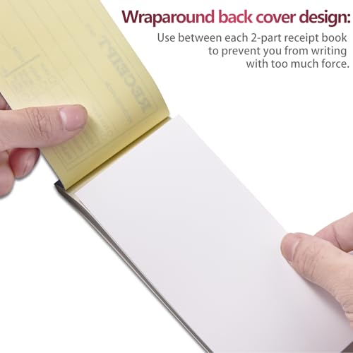 XKDOUS 6 Pack Receipt Book with Carbon Copies, Money and Rent Receipt Book 2 Part Carbonless, 2-3/4" x 6-1/2" Receipt Book for Small Business, 50 Sets per Book - Thumbnail 4