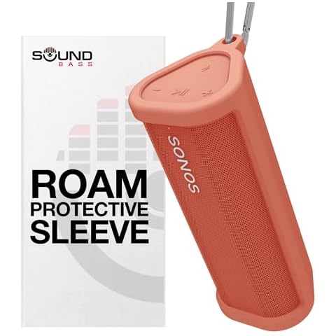 Heavy Duty Protective Silicone Carrying Case for Sonos Roam & Roam SL | Red | Protect Your Wireless Bluetooth Speaker Using This Cover/Sleeve Cover
