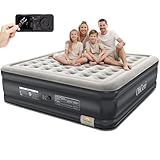 OhGeni King Air Mattress Family Choice Award with Built-in Pump,18'' Comfortable Blow Up Colchones Inflables Mattress for Home,Guests, Portable Air Bed for Adults, Airbed Supports Up to 650 lbs,Black