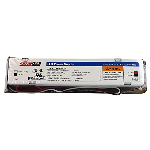 Universal Lighting Technologies L24V100UNV-A Non-Dimming LED Driver, 24Vdc, 100W, 4.1A, 120-277VAC