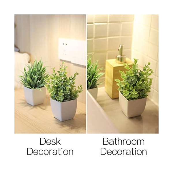 Der rose 2 pack small fake plants mini artificial potted plants for table desk home bathroom office decor  urban country home decor