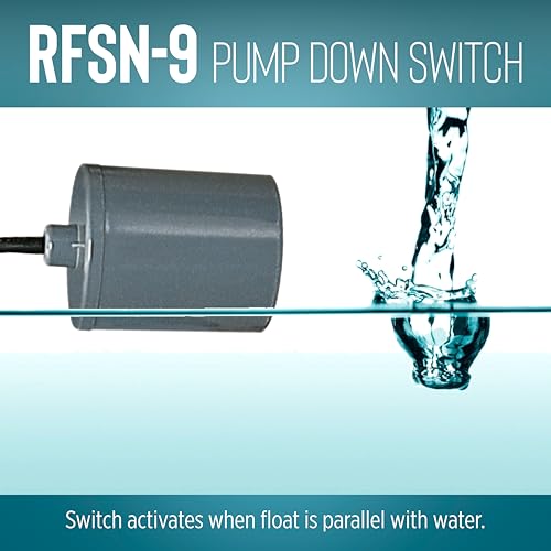 Image of Little Giant RFSN-9 230-Volt, Maximum 13-Amp - 1 HP, Pump Down Piggyback Tethered Float Switch for Pond, Sump, Sewage or Effluent Systems, 15-Ft. Cord, Grey, 599128